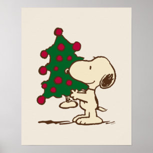 Jordnötter   Snoopy Julgran Poster