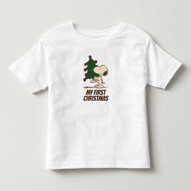 Jordnötter | Snoopy Julgran T Shirt (Framsida)