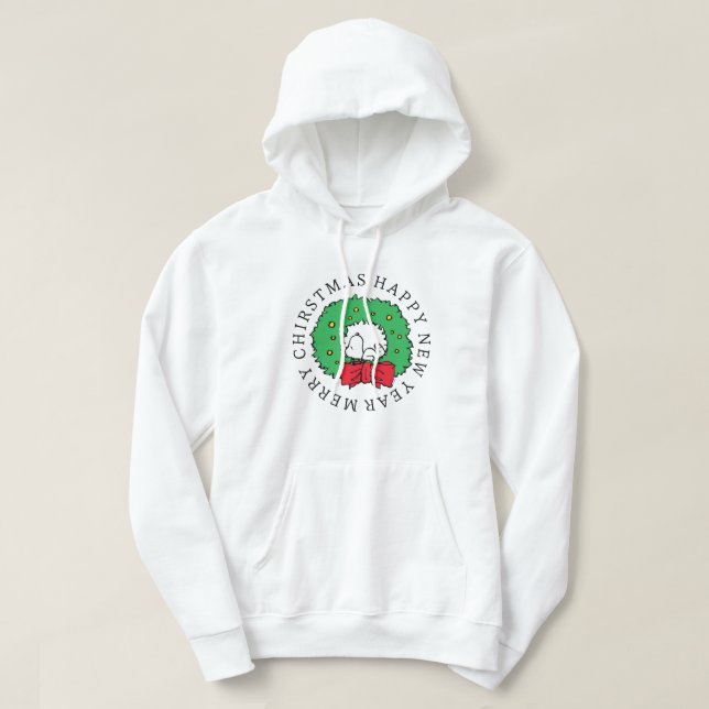 Jordnötter | Snoopy Julkrans Hoodie (Design framsida)