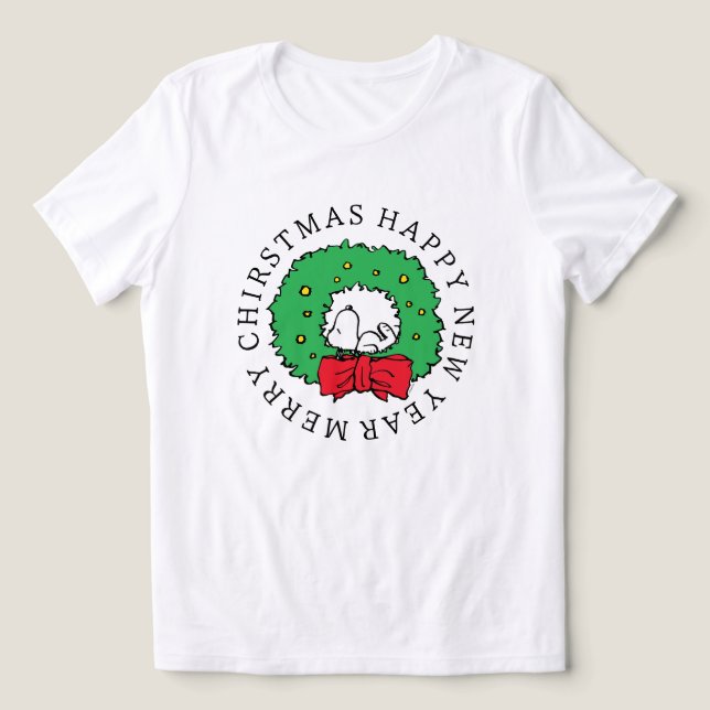 Jordnötter | Snoopy Julkrans T Shirt (Design Framsida)