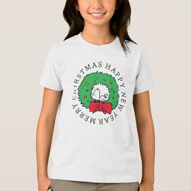 Jordnötter | Snoopy Julkrans T Shirt (Framsida)