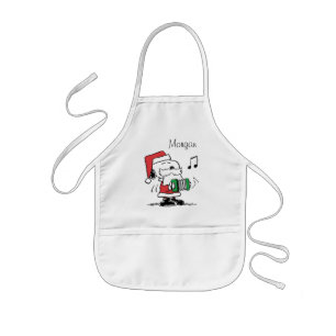 Jordnötter Snoopy Jultomten Accordian Barnförkläde