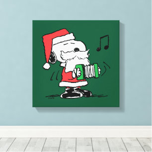 Jordnötter Snoopy Jultomten Accordian Canvastryck