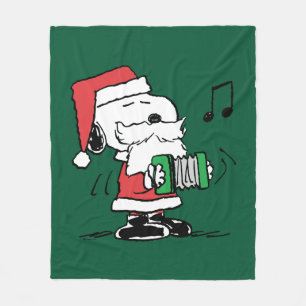 Jordnötter Snoopy Jultomten Accordian Fleecefilt
