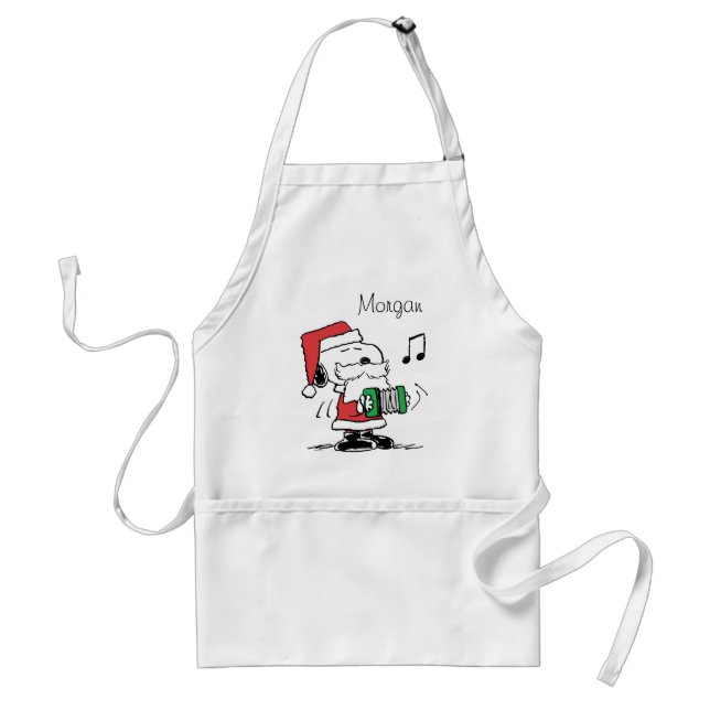 Jordnötter | Snoopy Jultomten Accordian Förkläde (Framsidan)