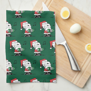 Jordnötter Snoopy Jultomten Accordian Kökshandduk
