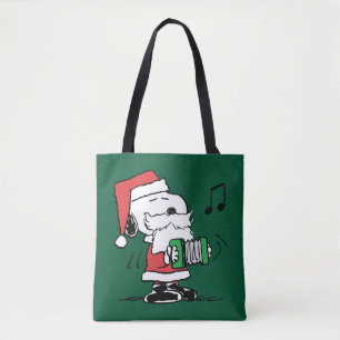 Jordnötter Snoopy Jultomten Accordian Tygkasse