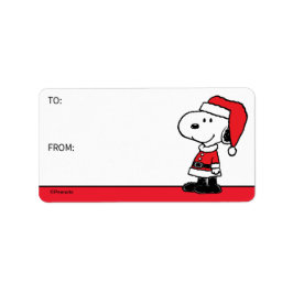 Jordnötter | Snoopy Jultomten Gift Märkre Adressetikett