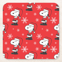 Jordnötter | Snoopy Jultomten Underlägg Papper Kvadrat