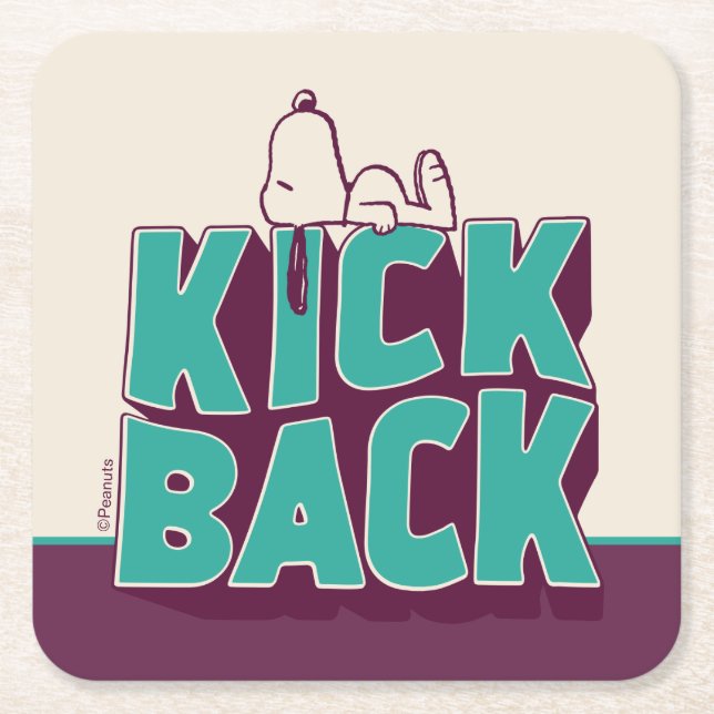 Jordnötter | Snoopy Kickback Underlägg Papper Kvadrat (Framsidan)