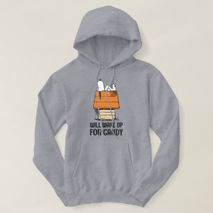 Jordnötter Snoopy kommer att vakna upp för godis Hoodie