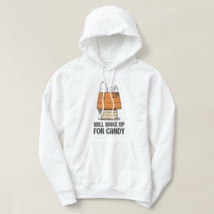 Jordnötter   Snoopy kommer att vakna upp för godis Hoodie