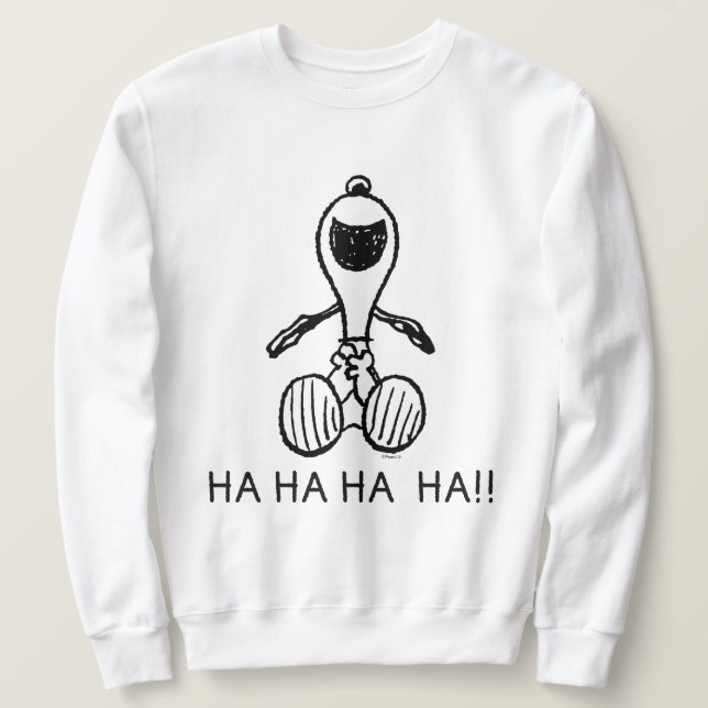 Jordnötter | Snoopy Laughs Lång Ärmad Tröja (Design framsida)