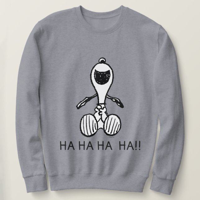 Jordnötter | Snoopy Laughs Lång Ärmad Tröja (Design framsida)