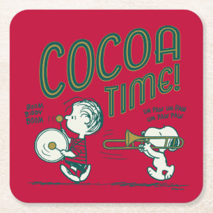 Jordnötter Snoopy & Linus Cocoa-tid Underlägg Papper Kvadrat