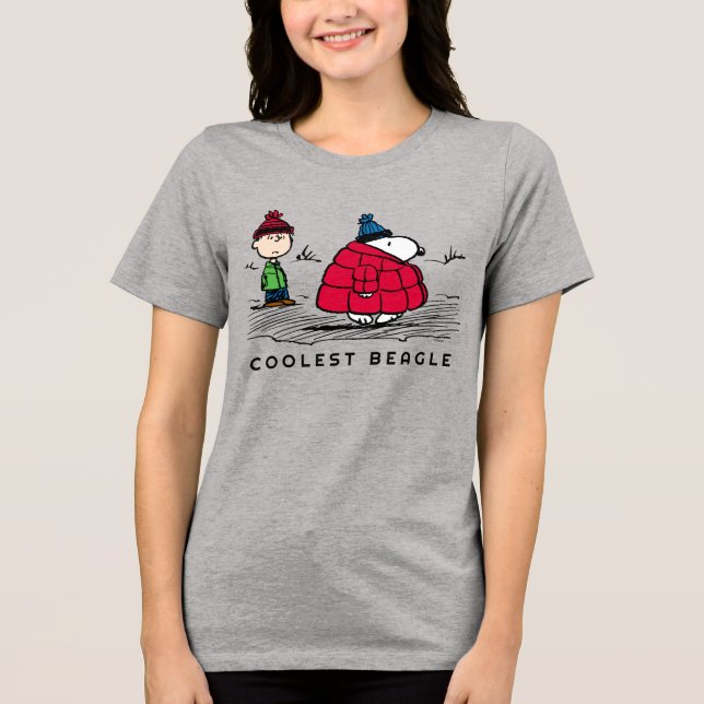 Jordnötter | Snoopy & Linus Down Fylld Jacka T Shirt (Framsida)