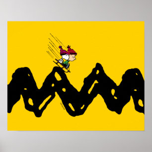 Jordnötter Snoopy & Linus Sled Ride Poster