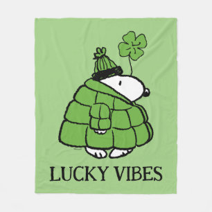 Jordnötter Snoopy Lucky Klöver Fleecefilt