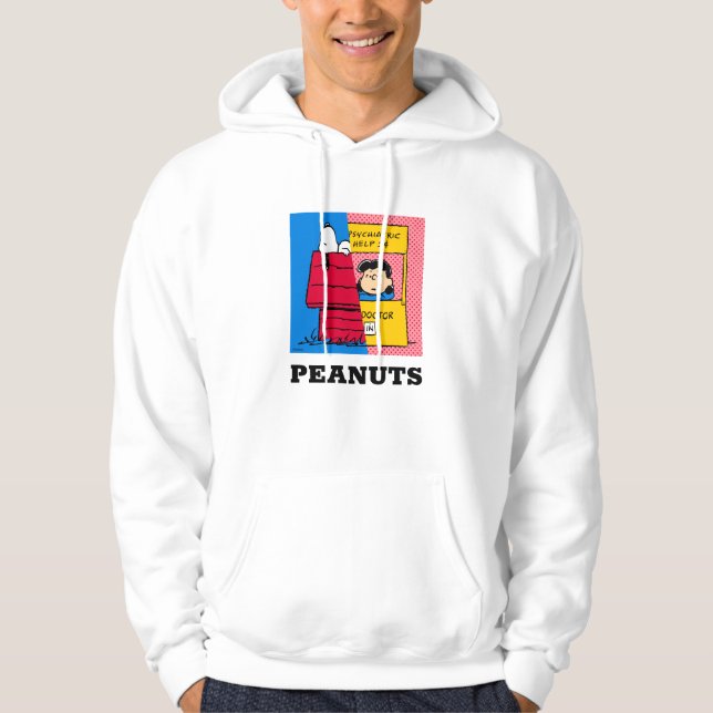 Jordnötter | Snoopy & Lucy halv & halv Hoodie (Framsida)