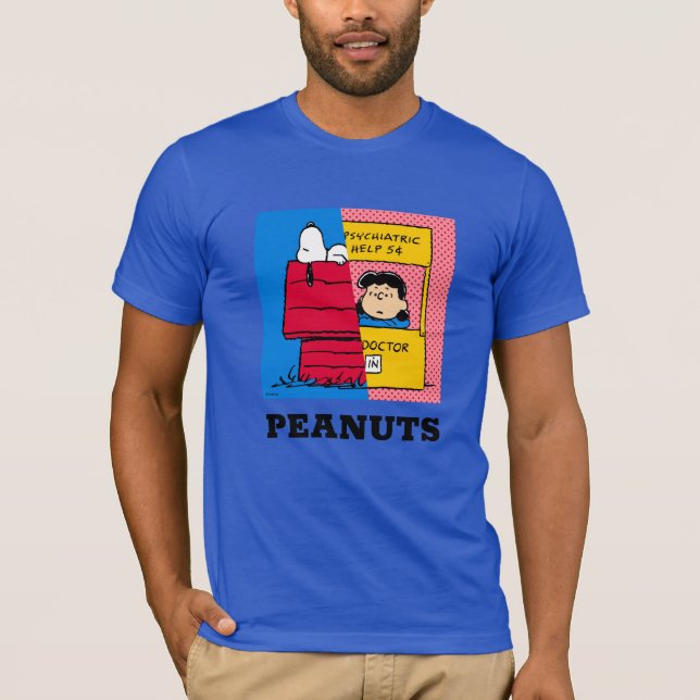 Jordnötter | Snoopy & Lucy halv & halv T Shirt (Framsida)
