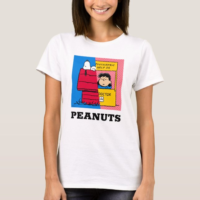 Jordnötter | Snoopy & Lucy halv & halv T Shirt (Framsida)