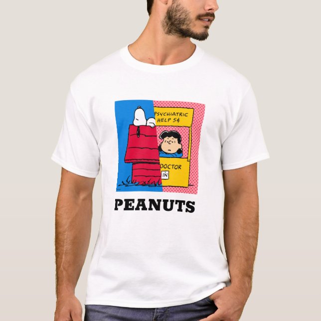 Jordnötter | Snoopy & Lucy halv & halv T Shirt (Framsida)