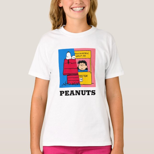 Jordnötter | Snoopy & Lucy halv & halv T Shirt (Framsida)