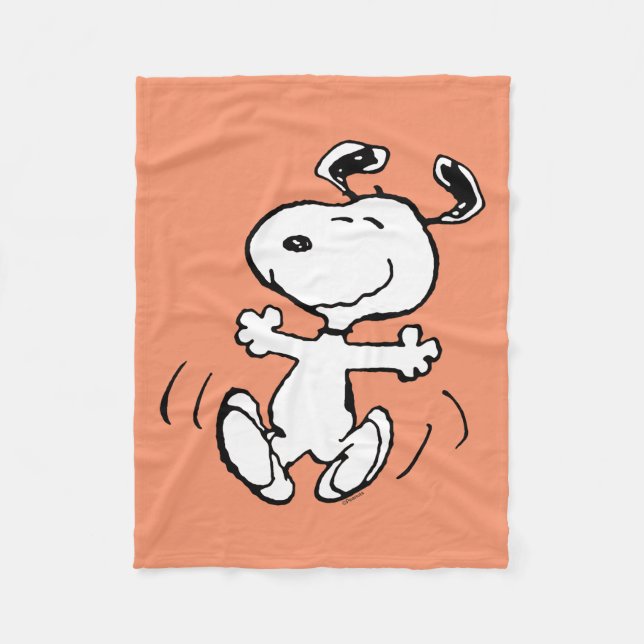 Jordnötter | Snoopy Lycklig Dance Fleecefilt (Framsidan)