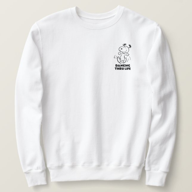 Jordnötter | Snoopy Lycklig Dance Lång Ärmad Tröja (Design framsida)
