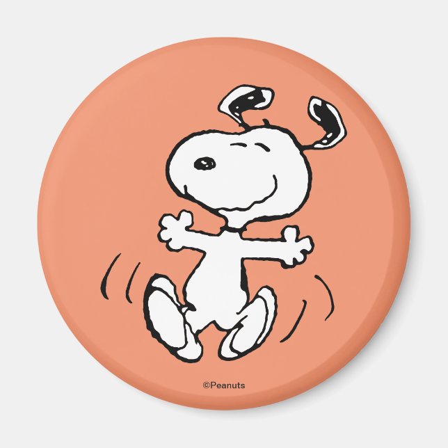 Jordnötter | Snoopy Lycklig Dance Magnet (Framsidan)