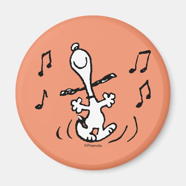 Jordnötter | Snoopy Lycklig Dance Magnet (Framsidan)