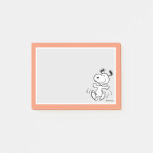 Jordnötter Snoopy Lycklig Dance Post-it Block