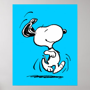Jordnötter Snoopy Lycklig Dance Poster
