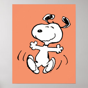 Jordnötter   Snoopy Lycklig Dance Poster
