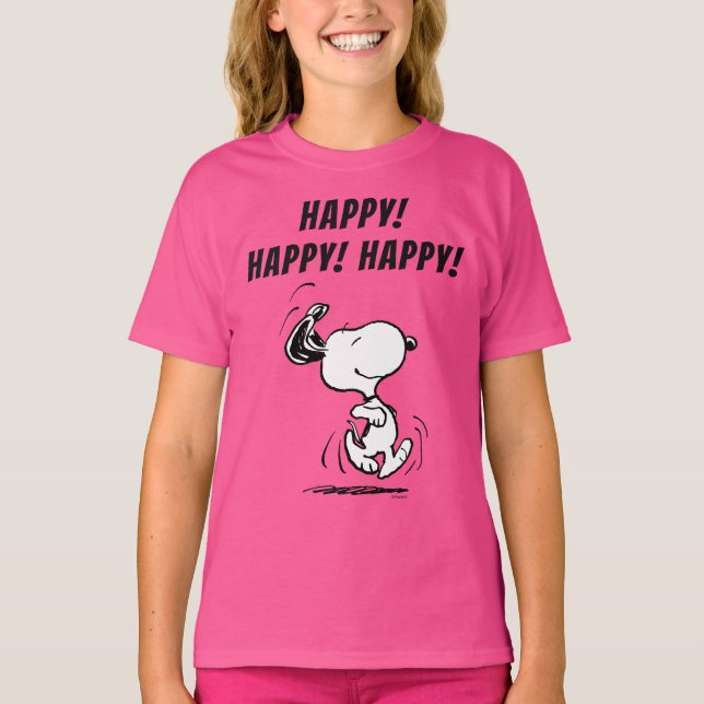 Jordnötter | Snoopy Lycklig Dance T Shirt (Framsida)
