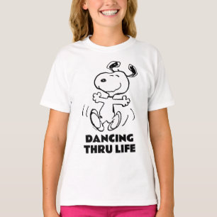 Jordnötter Snoopy Lycklig Dance T Shirt