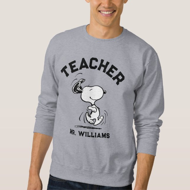 Jordnötter | Snoopy Lycklig Dance Teacher Lång Ärmad Tröja (Framsida)