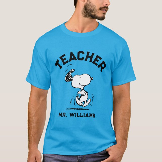 Jordnötter | Snoopy Lycklig Dance Teacher T Shirt (Framsida)