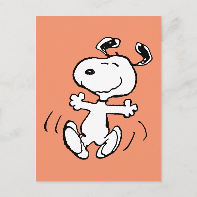 Jordnötter | Snoopy Lycklig Dance Vykort (Framsida)