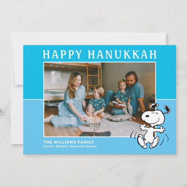 Jordnötter | Snoopy Lycklig Hanukkah Julkort (Framsida)
