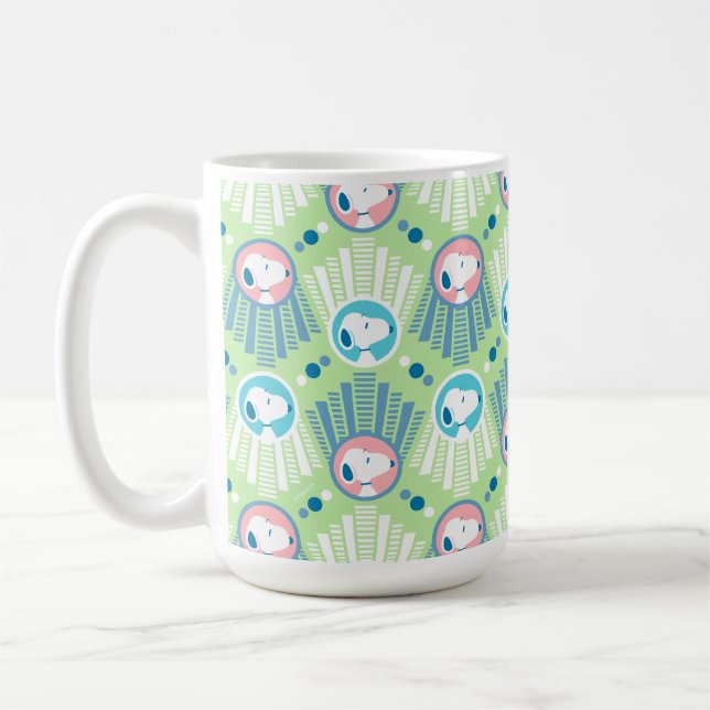 Jordnötter | Snoopy Mint Grönt Deco Dreams Mönster Kaffemugg (Vänster)