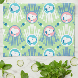 Jordnötter   Snoopy Mint Grönt Deco Dreams Mönster Kökshandduk