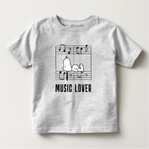 Jordnötter   Snoopy Musik noter T Shirt