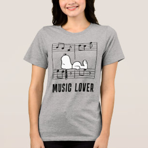 Jordnötter   Snoopy Musik noter T Shirt