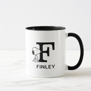 Jordnötter Snoopy Namn & Monogram F Mugg
