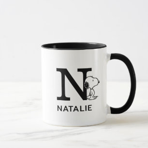 Jordnötter Snoopy Namn & Monogram N Mugg