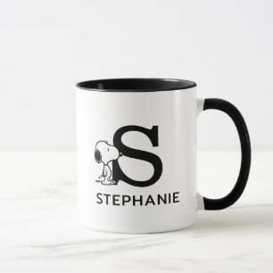 Jordnötter   Snoopy Namn & Monogram S Mugg