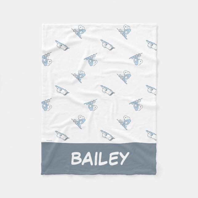 Jordnötter | Snoopy Nap Time Mönster Fleecefilt (Framsidan)