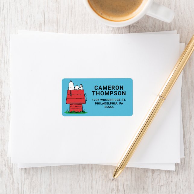 Jordnötter | Snoopy Napping Adressetikett (Insitu)