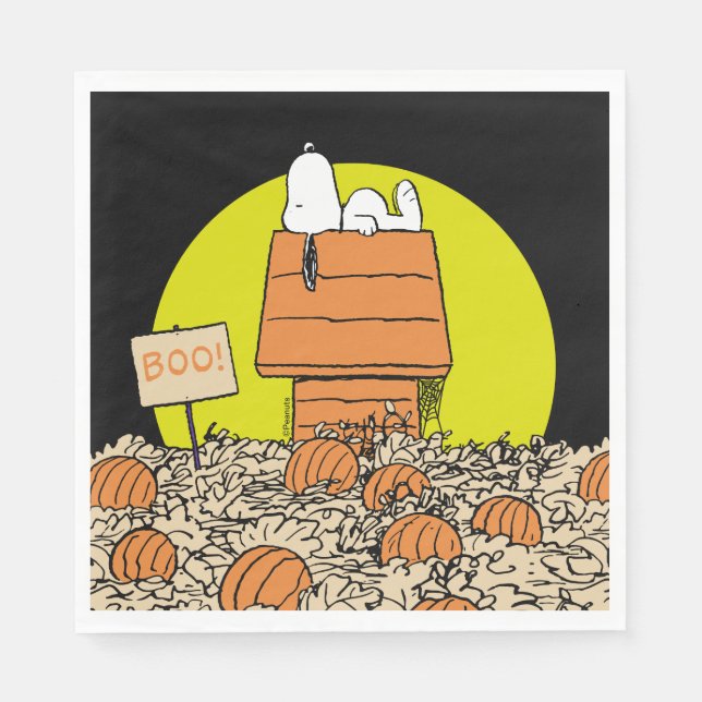 Jordnötter | Snoopy Napping in the Pumpkin Patch Pappersservett (Framsidan)